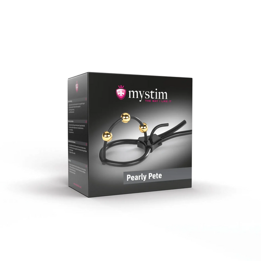 Mystim Pearly Pete - Corona Strap with golden balls