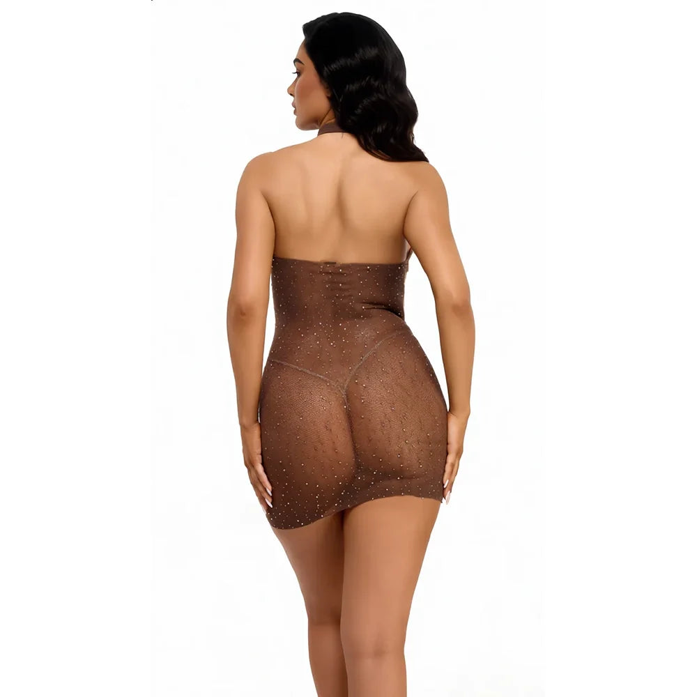 Samantha Mini Dress - Brown