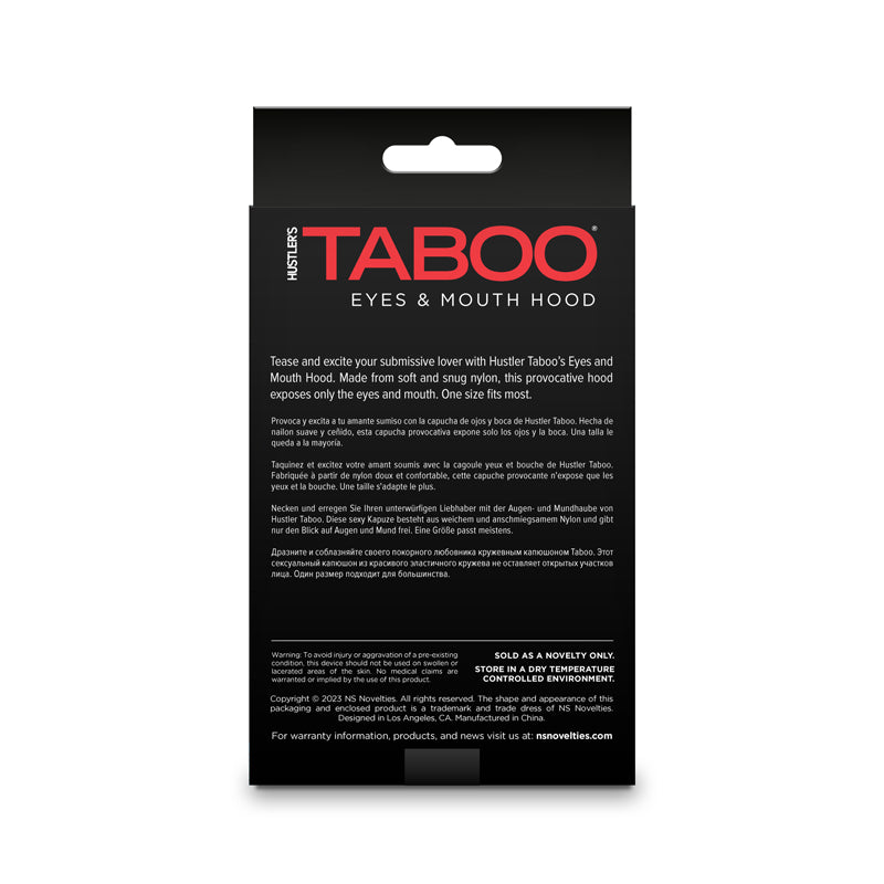 Hustler Taboo - Eyes & Mouth Hood  Black