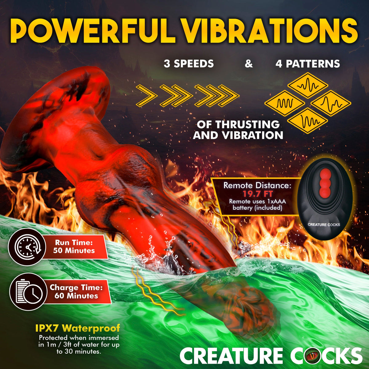 Hell Wolf Thrusting & Vibrating Silicone