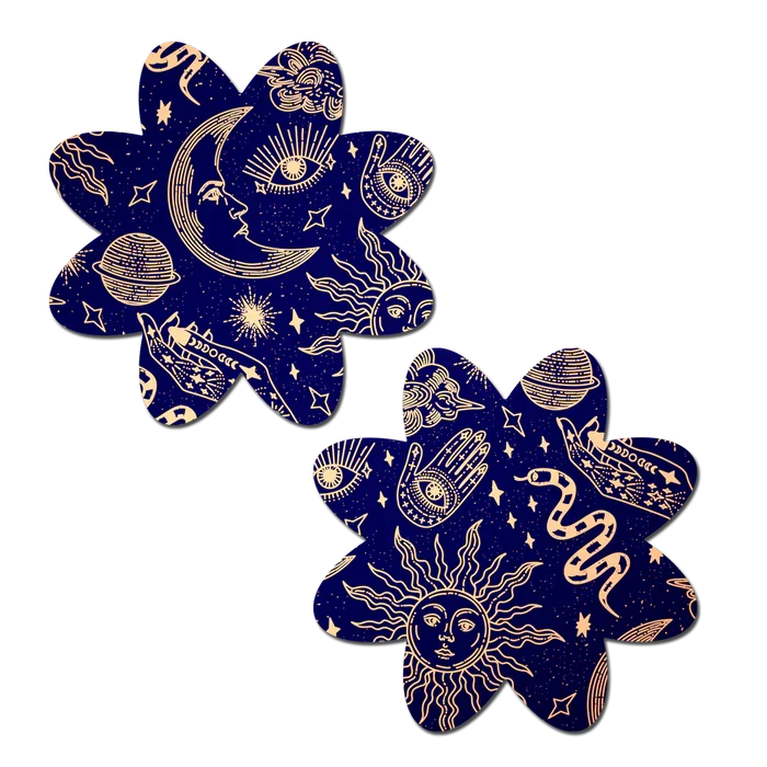 Midnight Celestial Sun & Moon Petal Breast Pasties