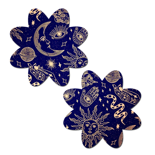 Midnight Celestial Sun & Moon Petal Breast Pasties
