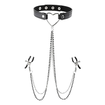 Amor Collar with Nipple Jewelry